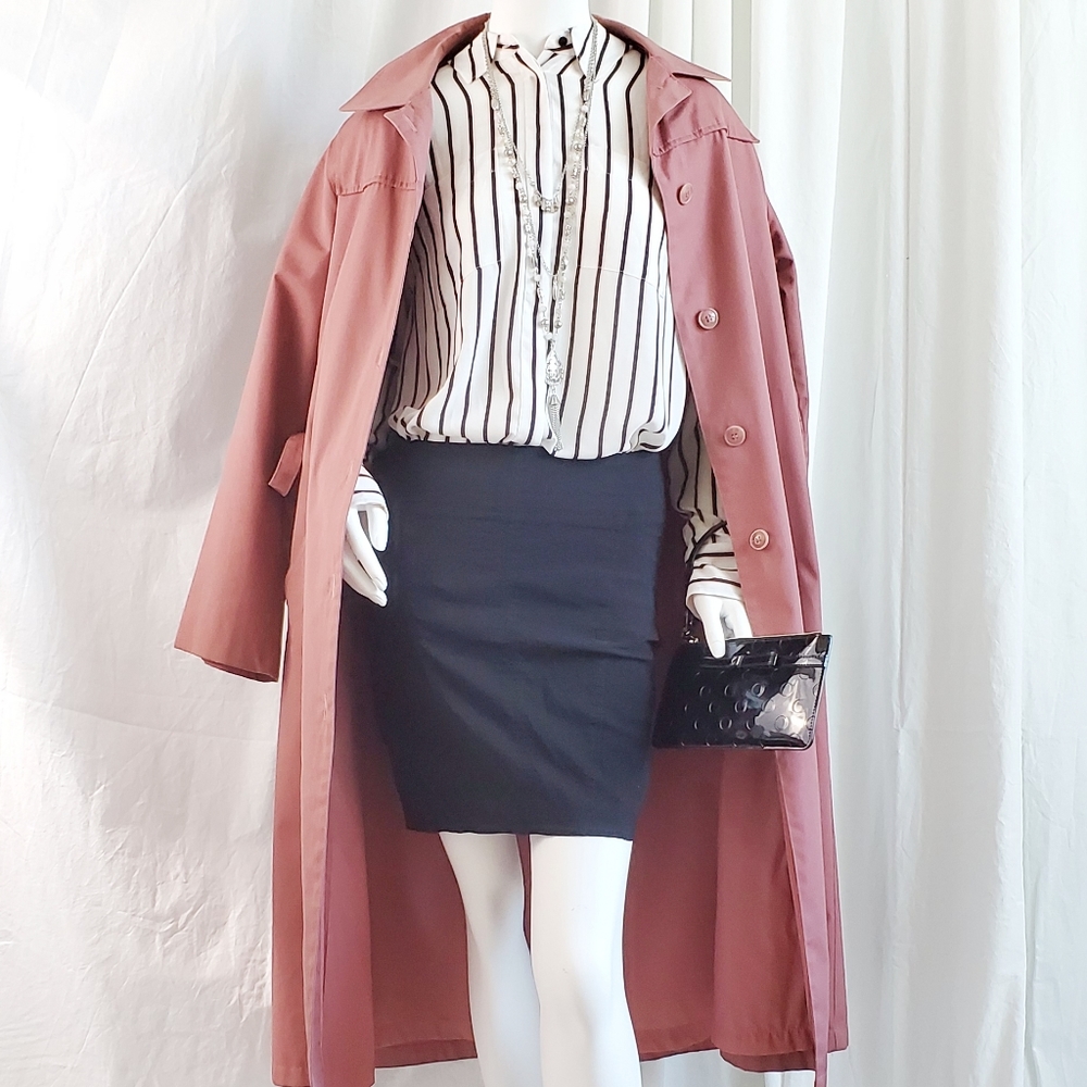 Misty Harbor Raincoat Trenchcoat Mauve Pink 12 Reg